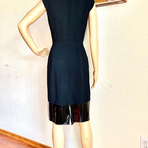 Etcetera Black Wool with Patent Leather Dress - Picture 7 of 9
